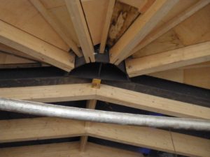 This shows the connection at the apex of the roof